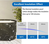 Portable Bathtub Foldable Soaking Bath Tub Thickening to Keep Temperature, Freestanding Bathtub for Adults, Home Bathroom Spa Hot Ice Bath Easy to Install, 43"x 25"x 20", Black