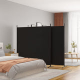 3-Panel Room Divider Living Room Bedroom Partition Privacy Protection Screen Room Separator Folding Dressing Wall Black Fabric