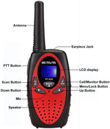 Retevis RT628 Kids Walkie Talkies 8 Channel FRS Toy for Kids Uhf FRS 2 Way Radio Toy(Red, 2 Pack)