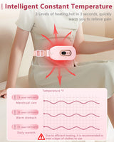 Heating Pads for Cramps-Electric Cordless Menstrual Heating Pad,Portable Pink Period Cramp Simulator Machine,Best USB Battery Operated Heat Pads with Massager for First Period Lower Back Pain Relief