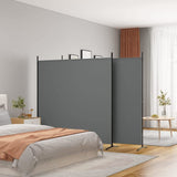 3-Panel Room Divider Living Room Bedroom Partition Privacy Protection Screen Room Separator Folding Dressing Wall Anthracite Fabric