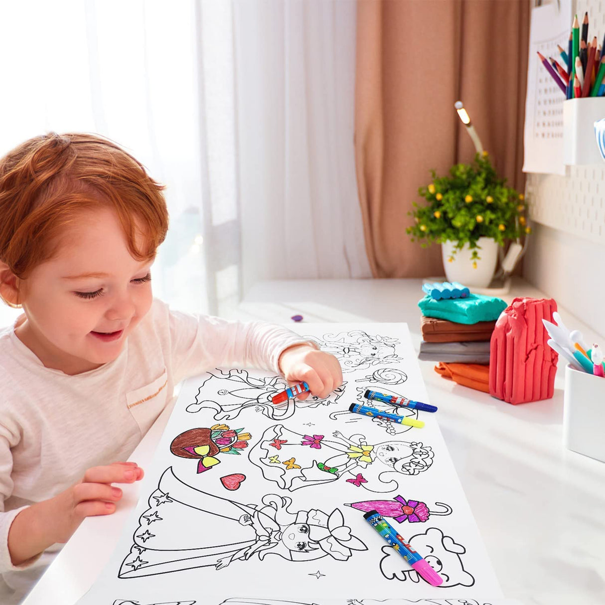 Children's Drawing Roll,2Pcs 300 * 30cm,Coloring Paper Roll for Kids, Drawing Paper Roll, DIY Art Drawing Art Paper Coloring Book Paper, Drawing Art Sketch Painting,Painting Filling Paper