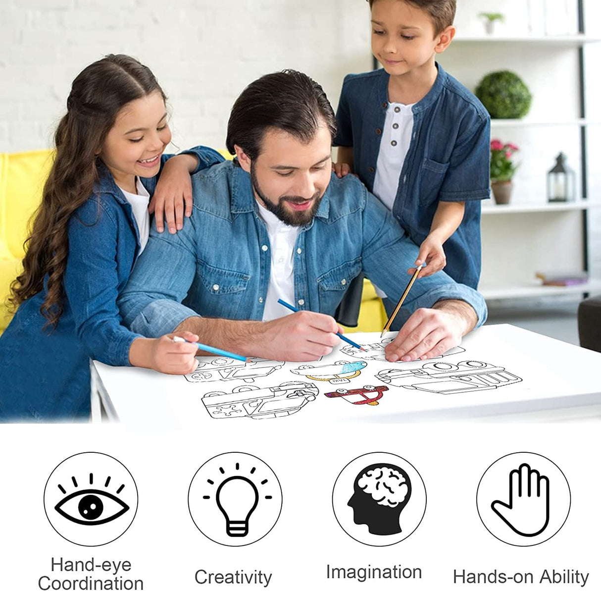 Children's Drawing Roll,2Pcs 300 * 30cm,Coloring Paper Roll for Kids, Drawing Paper Roll, DIY Art Drawing Art Paper Coloring Book Paper, Drawing Art Sketch Painting,Painting Filling Paper