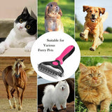 Pet Grooming Tool- 2 Sided Undercoat Rake for Dogs & Cats-Safe and Effective Dematting Comb for Mats & Tangles Removing-No More Nasty Shedding or Flying Hair