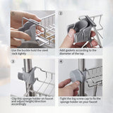 Sponge Holder Faucet Storage Rack Stainless Steel Drainer Sink Caddy Organizer for Kitchen Bathroom Accessories