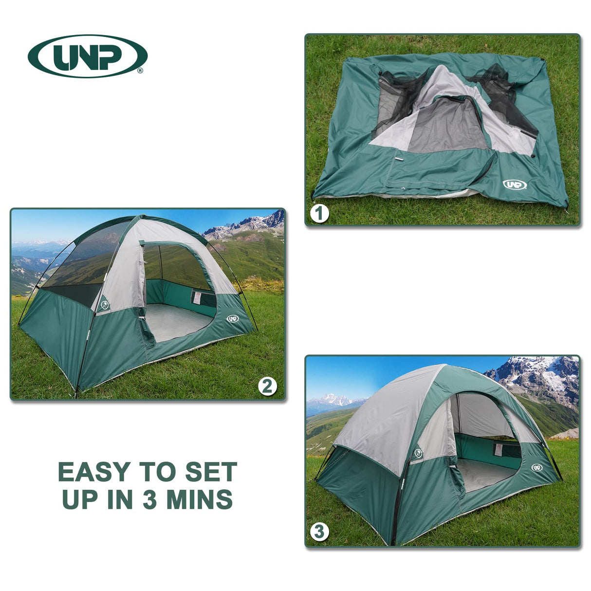Camping Tent 2 Person, Waterproof Windproof Tent with Rainfly Easy Set up-Portable Dome Tents for Camping
