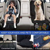 2 Pack Car Seat Protector, Seat Protector for Child Seats, Waterproof Non-Slip Carseat Seat Protector with Storage Pockets, for Baby and Pet, Black