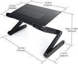 Adjustable Laptop Stand Portable Lap Desk Bed Table & Cooling Stand Premium Aluminum Rotate 360 Degrees Foldable Table Standing Holder for 10-15.4" Notebook Reading Study Work Home Office
