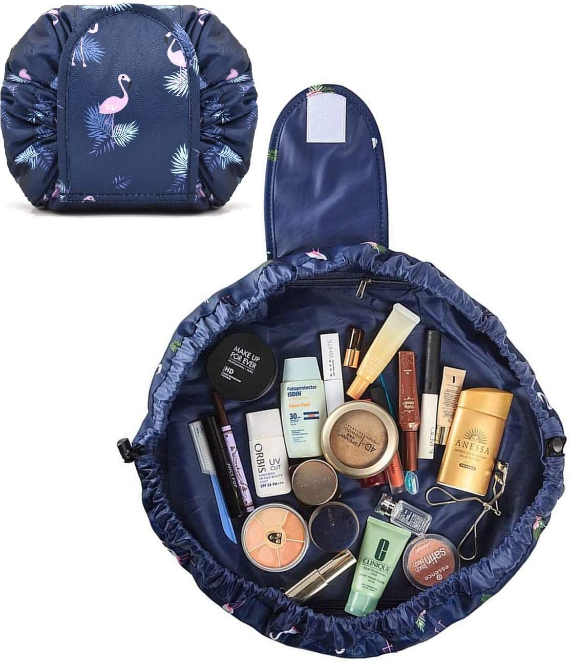Portable Lazy Drawstring Makeup Bag (Flamingo)