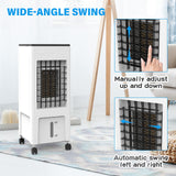 8L Evaporative Air Cooler, 3 in1 Portable Air Cooler Air Conditioner Fan 3 Speeds, w/Remote & 4 Ice Box, White