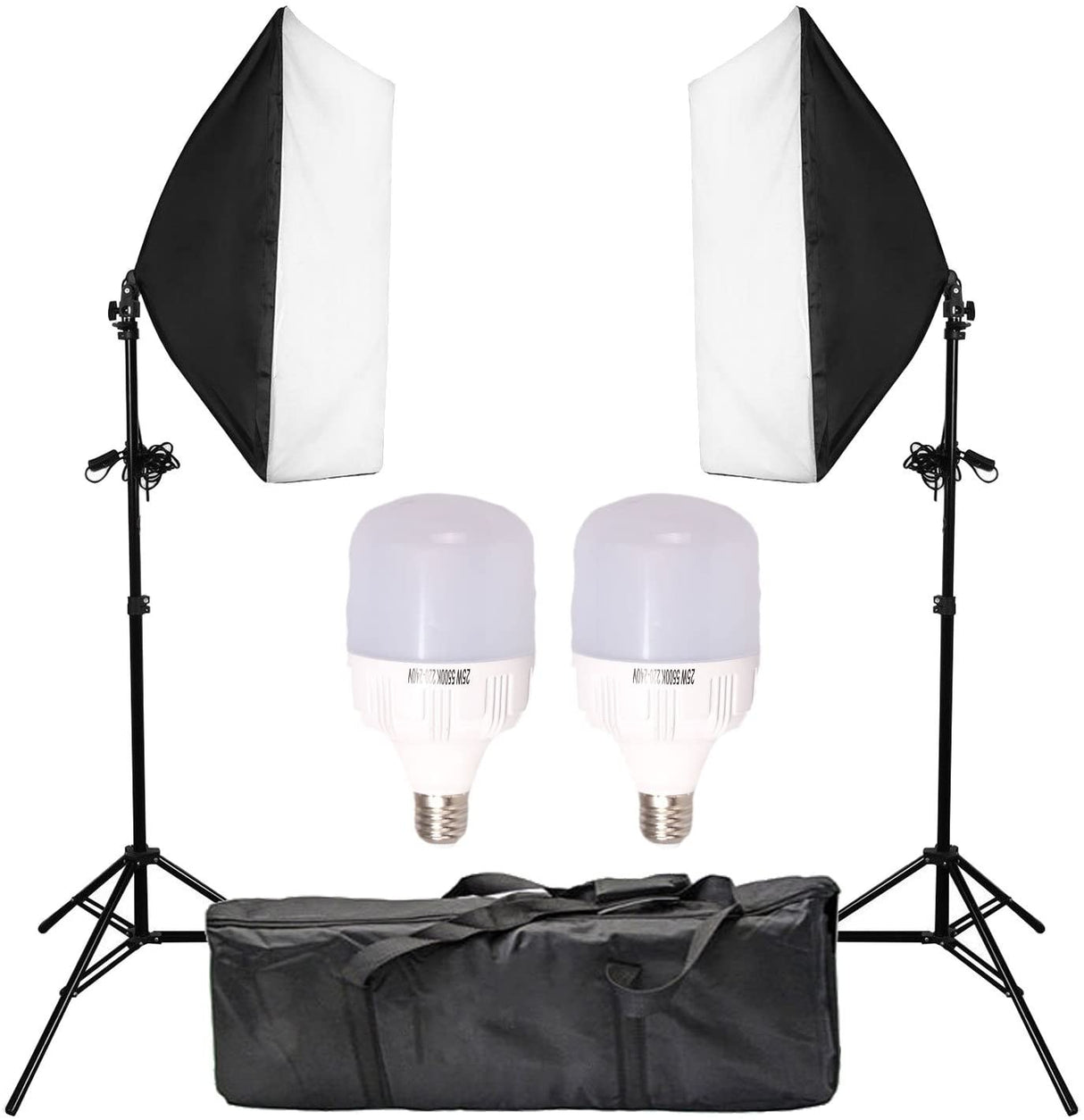 2x25W LED Continuous Lighting Kit 20"x28"/50x70cm Softbox Soft Box Photo Studio Set Light Bulbs Lamp 5500K Photography E27 Socket Softboxes AU Plug