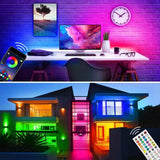 Bluetooth LED Strip Lights Music Sync, Waterproof 5m 5050 RGB 150 LEDs Light Strip with APP and Remote Control, Tape Light for Bedroom, Home and Kitchen