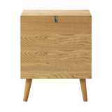 Bedside Table with 2 Drawers, Wooden Side Table Nightstand Home Storage Furniture Wood