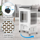 8L Evaporative Air Cooler, 3 in1 Portable Air Cooler Air Conditioner Fan 3 Speeds, w/Remote & 4 Ice Box, White