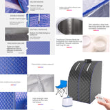 Portable Steam Sauna, Full Size Personal Home Spa with Remote Control, Steamer, Foldable Chair, Portable Sauna for Home