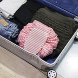 Portable Lazy Drawstring Makeup Bag (Pink Stripe)