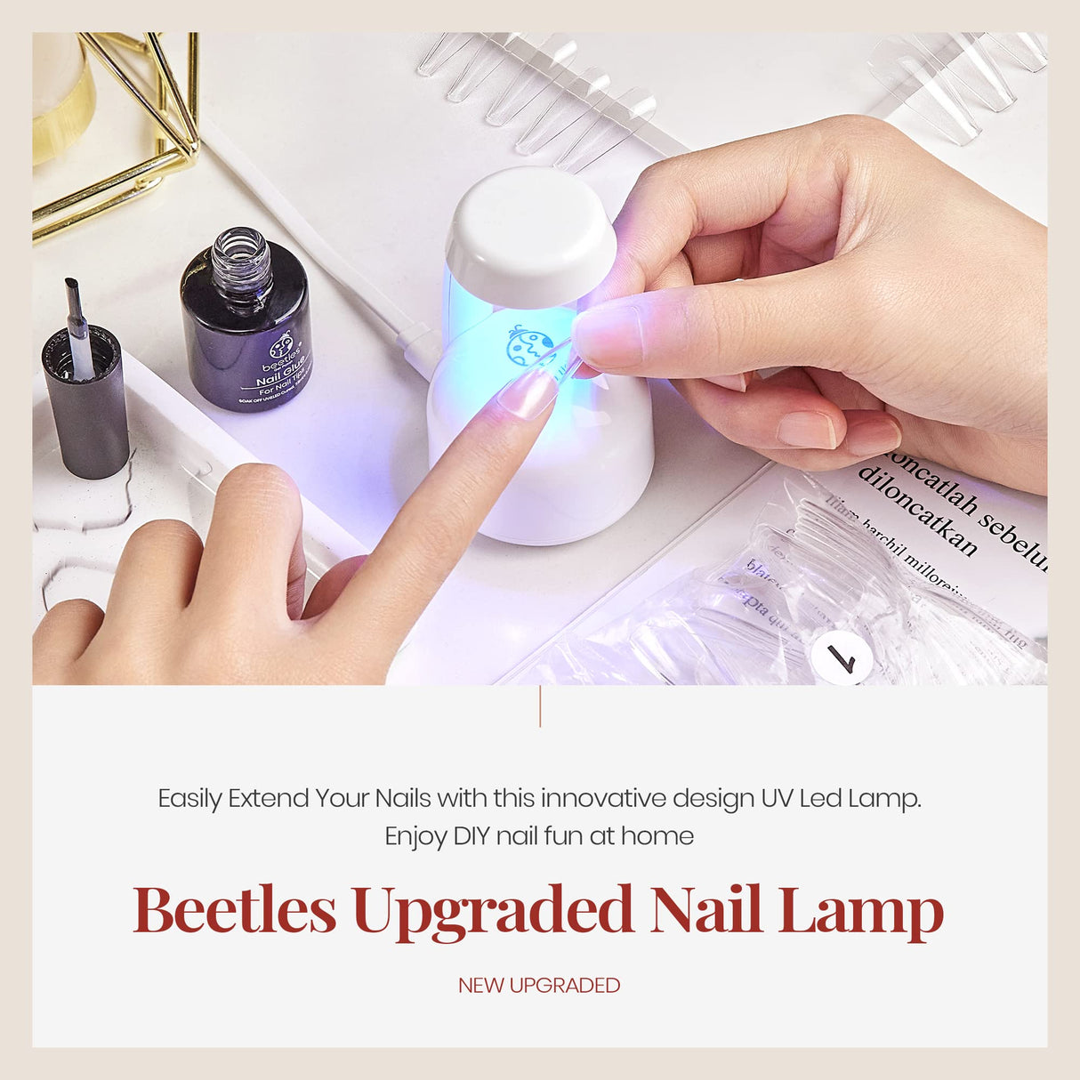 Mini Nail LED Lamp, Innovative Gel Nail Lamp with Smart Sensor for Easy and Fast Nal Extension System, Manicure UV LED Light for Gel Nail Art Flash Curing Lamp DIY Nail Art