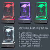 3D Rose Crystal Multicolor Nightlight - I Love You Decolamp - Perfect Valentines Day Gift Ideas for Her My Girlfriend Wife Mom - Unique Anniversary Birthday Presents