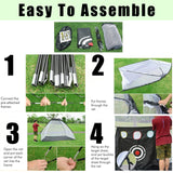 Golf Net, 10x7x3ft Golf Hitting Practice Nets Kit | with 2 Golf Training Mats, Including One for Swing Detection | Target Cloth, 15 Golf Tees, 12 Golf Balls | Driving Range for Backyard & Indoor