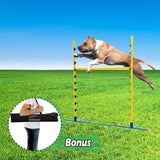 Dog Training Practice Agility Kit Exercise Jump Bar with Adjustable Height Outdoor Dog Toy