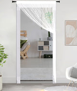 Beads Curtain Door String Curtains for Doorway Tassels Beaded Window Panel Room Divider Wall Decorations Closet Curtains for Bedroom Closet Door Drapes (39x79in, White)
