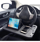 Car Steering Wheel Food Eating Tray Notebook Laptop Table Desk for Cars - Black