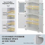 Bathroom Cabinet 4-Door Storage Shelf Tall Cupboard Pantry Kitchen 163CM