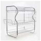 3 Tier Stainless Steel Dish Rack Drainer Cutlery Drainer Kitchen Storage Holder