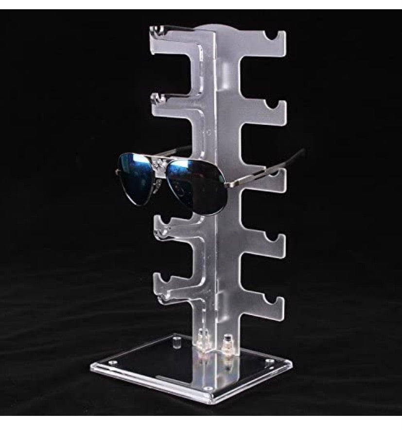 Acrylic 5 Pair Sunglasses Display Rack Holder Glasses Sale Show Eyewear Organizer Display Stand