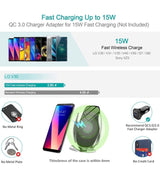 Wireless Car Charger 15W Max Fast Charging Car Mount, Infrared Sensor Auto-Clamping Smart Car Phone Holder Compatible with iPhone 11/11 Pro/11 Pro-Max/XS/X/8, LG V30/V35, Samsung Note 10/S10+/S9, Huawei P30 Pro (Black Silver)