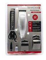Remington Personal Haircut Kit, HC70A, Corded, 12-Piece Pack: Hair Clipper, Scissors, 5x Comb guides (3-16MM), Styling Combs, Blade Guard, Cleaning Brush And Lubricating Oil - Silver