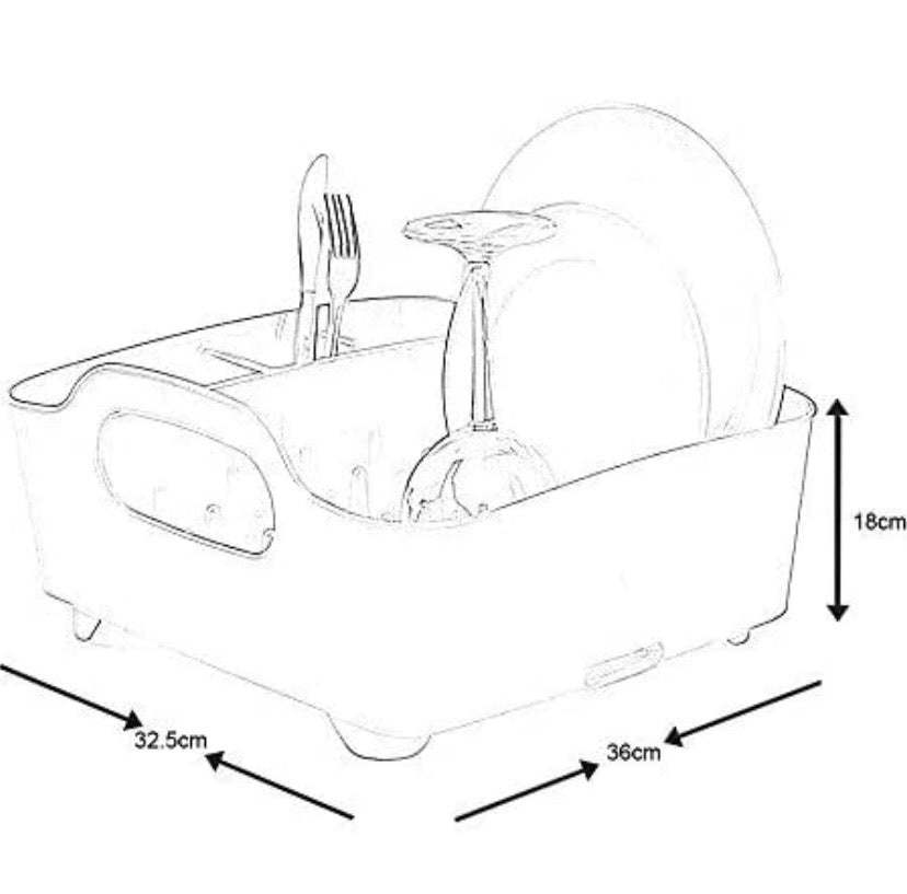 Umbra Tub Dish Drying Rack – Lightweight Self-Draining Dish Rack for Kitchen Sink and Counter at Home, RV or Motorhome, Red Kitchen