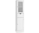 Freestanding Storage Cabinet, 170 Cm Tall Slim Bathroom Cabinet with 2 Adjustabl