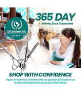 Professional Dog Grooming Scissors Set - Stainless Steel Rounded Tip Sharp Durable Shears with Pet Grooming Comb in Kit - Best Tools for Trimming Every Dog and Cat - Salon Cut