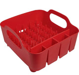Umbra Tub Dish Drying Rack – Lightweight Self-Draining Dish Rack for Kitchen Sink and Counter at Home, RV or Motorhome, Red Kitchen
