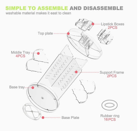 Rotating Adjustable Cosmetic Organiser