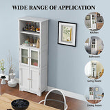 Bathroom Cabinet 4-Door Storage Shelf Tall Cupboard Pantry Kitchen 163CM