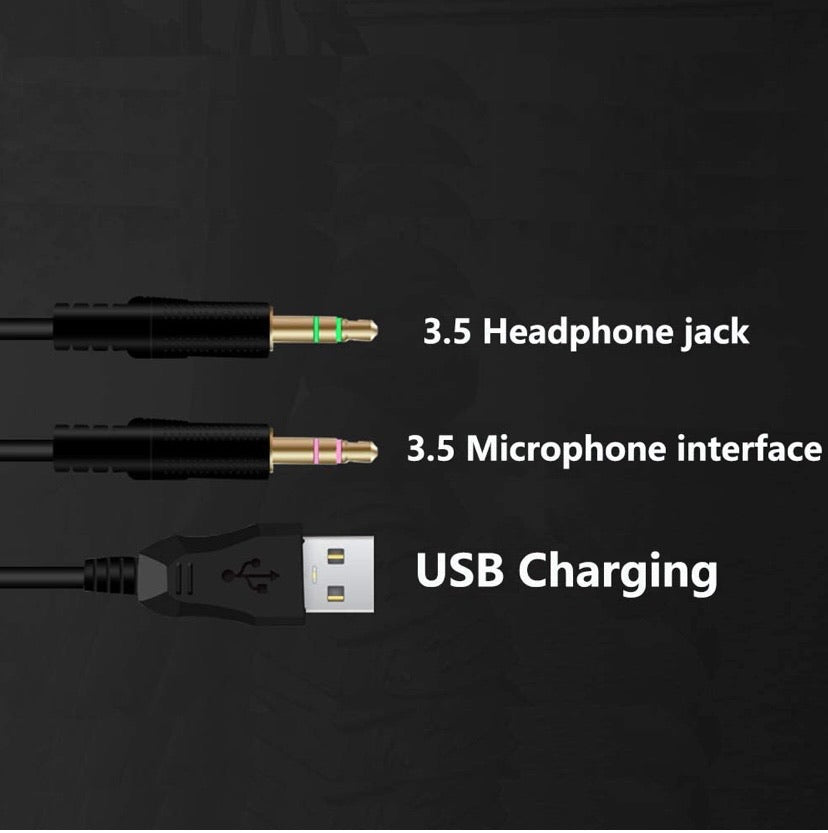 Proxima Direct Gaming Headset Headphone, headset with microphone&LED Light For Laptop Computer, PS4,Cellphone, 3.5mm Stereo Wired Over Ear Gaming Headset Comatible with PC/Laptop/Xbox 360/Xbox One