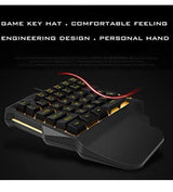RGB Backlit Wired Gaming One Hand Keyboard