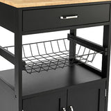 Modern Kitchen Island Storage Trolley Portable Table Workbench Cart