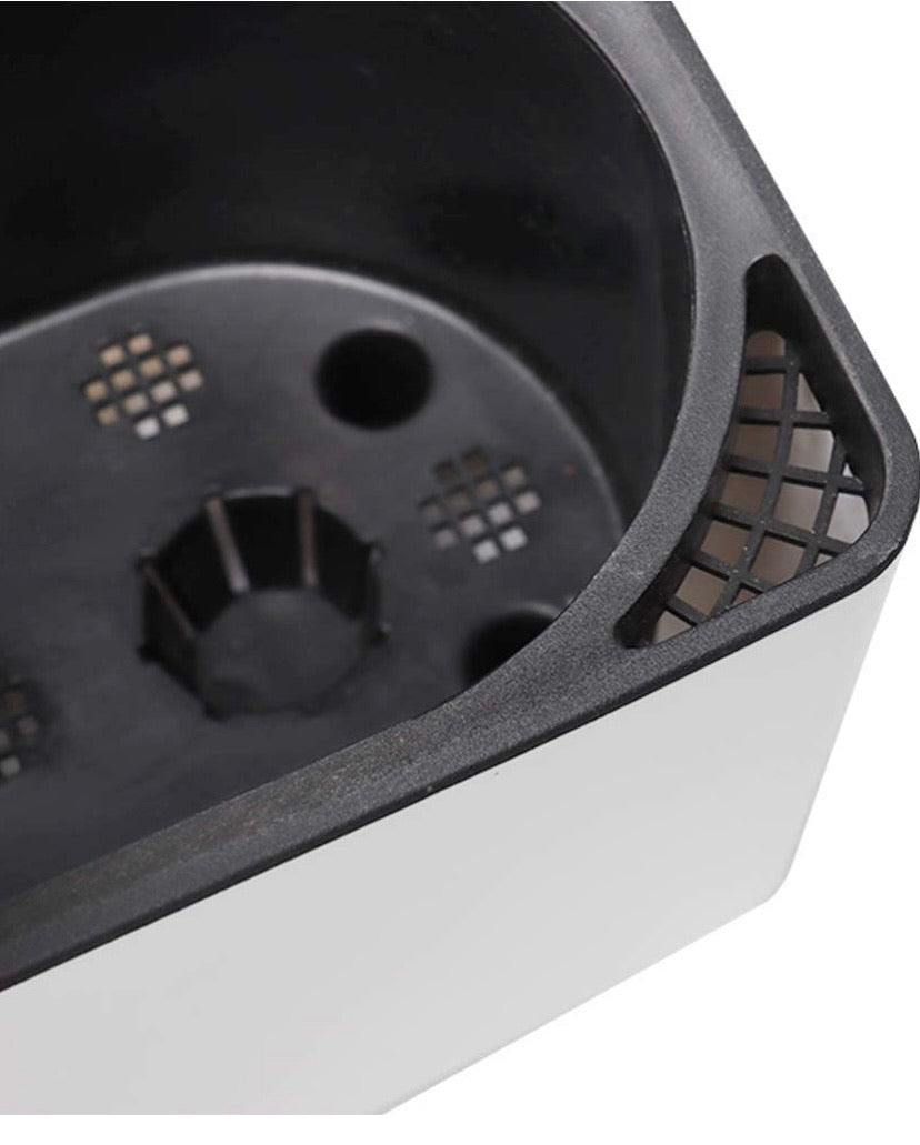 Rectangle Self Watering Planter Pots Window Box 40 cm Indoor Home Garden Modern Decorative Planter Pot for All House Plants Flowers Herbs (1, White(14x40 cm))