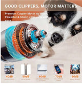 Dog Clippers for Grooming Cordless Pet Hair Clipper Professional Trimmer Supplies