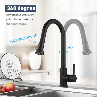 kitchen sink mixer tap pull out taps matte black brass faucet laundry