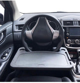 Car Steering Wheel Food Eating Tray Notebook Laptop Table Desk for Cars - Black
