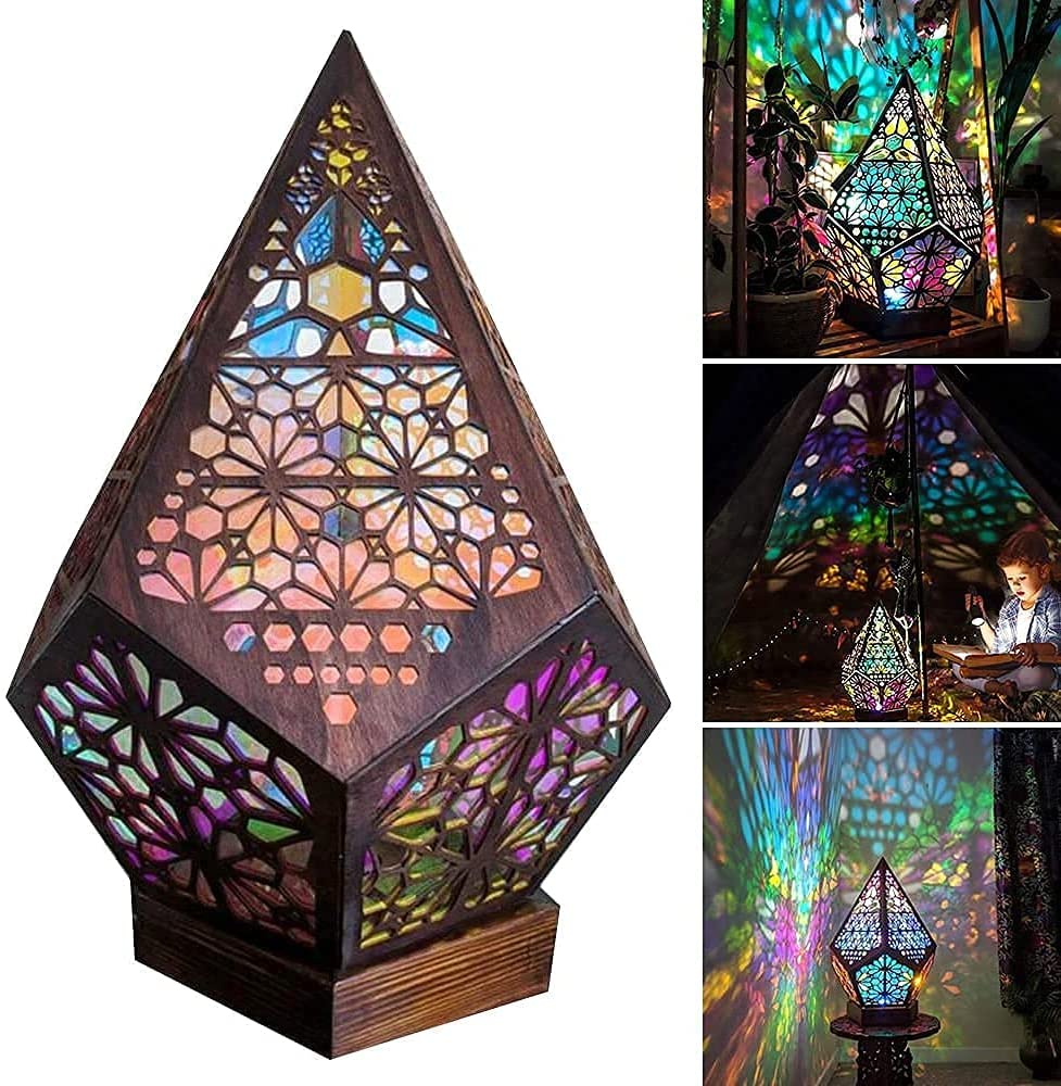 Bohemian Style Polar Star Large Floor Lamp Led Colorful Diamond Lights Projection Lamp Projector Night Light Star Large Lamp