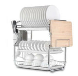 3 Tier Stainless Steel Dish Rack Drainer Cutlery Drainer Kitchen Storage Holder