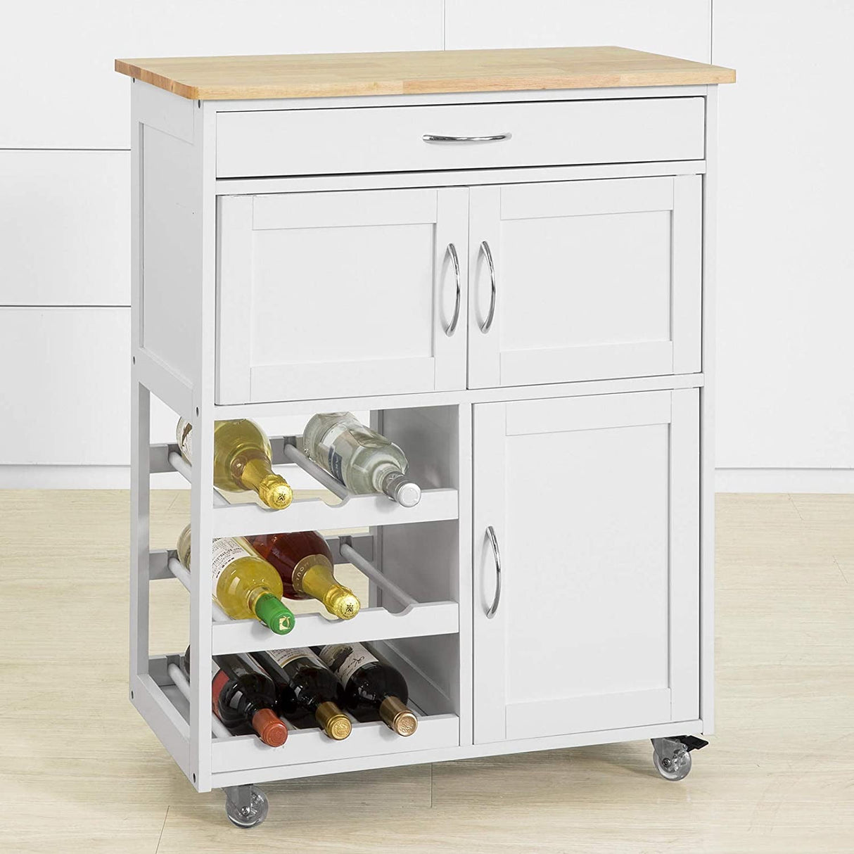 Kitchen Island with Wine Racks
