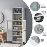 Bathroom Cabinet 4-Door Storage Shelf Tall Cupboard Pantry Kitchen 163CM