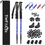 Nordic Walking Trekking Poles - 2 Packs with Antishock and Quick Lock System, Telescopic, Collapsible, Ultralight for Hiking, Camping, Mountaining, Backpacking, Walking, Trekking