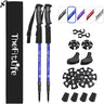Nordic Walking Trekking Poles - 2 Packs with Antishock and Quick Lock System, Telescopic, Collapsible, Ultralight for Hiking, Camping, Mountaining, Backpacking, Walking, Trekking